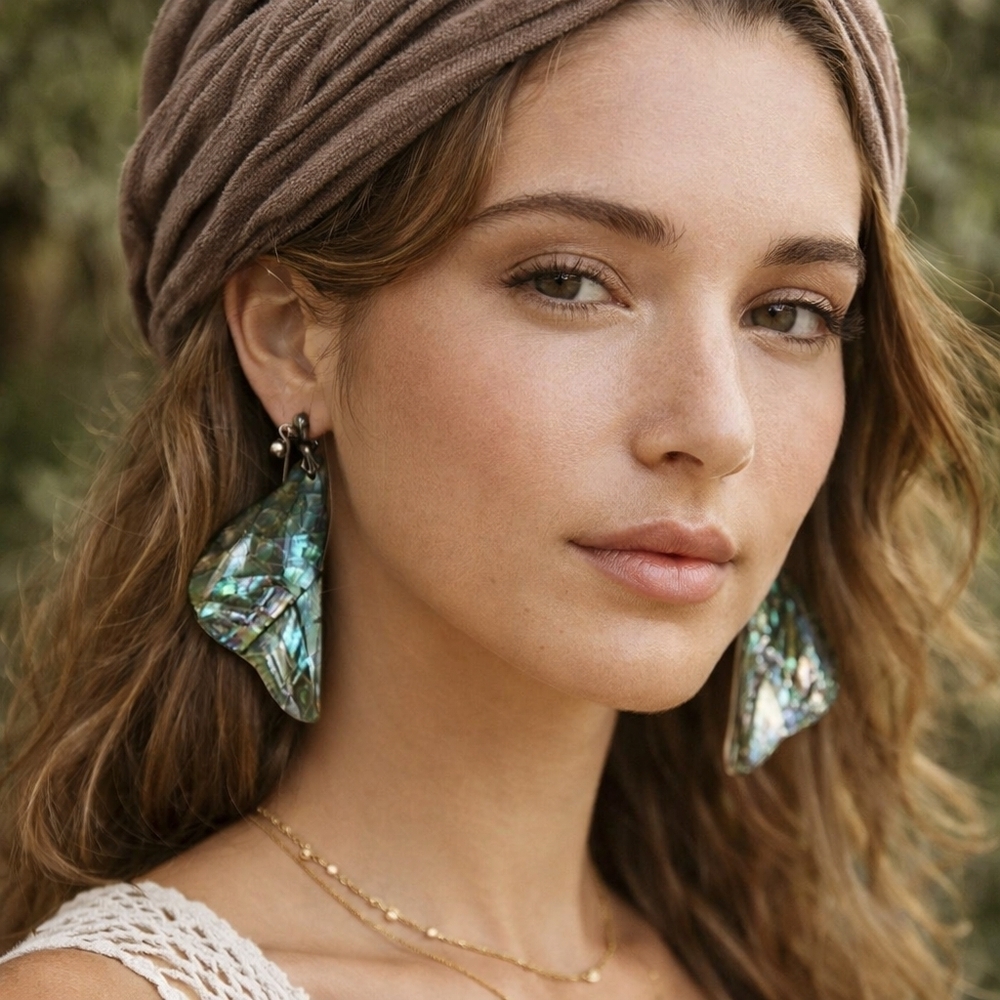 Vintage mother‎ of pearl freedom earrings